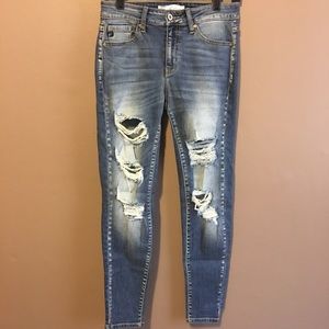 KanCan Distressed Mid Rise Ankle Skinny Jean 5/26